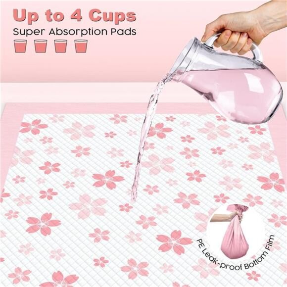 100 Cute Pet Pads 22"x 22"Leak-Proof Quick-Dry Design Pee Pads for Pets - Picture 6 of 10